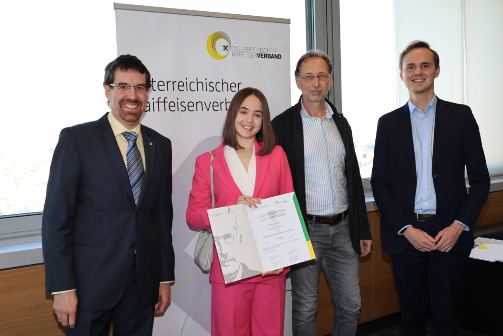 v.l.n.r.: Hartwig Hitz, Anna Hutter, Paul Hofmann, Manuel Hanselmann (Foto: Karoline Heinzl, Raiffeisen Media)